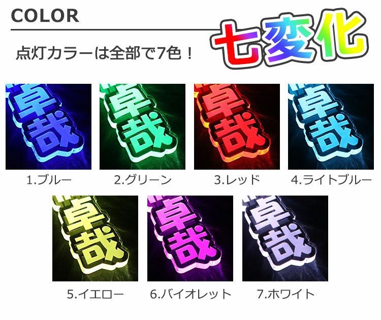 LEDライト キーホルダー アクリルキーホルダー ネームプレート