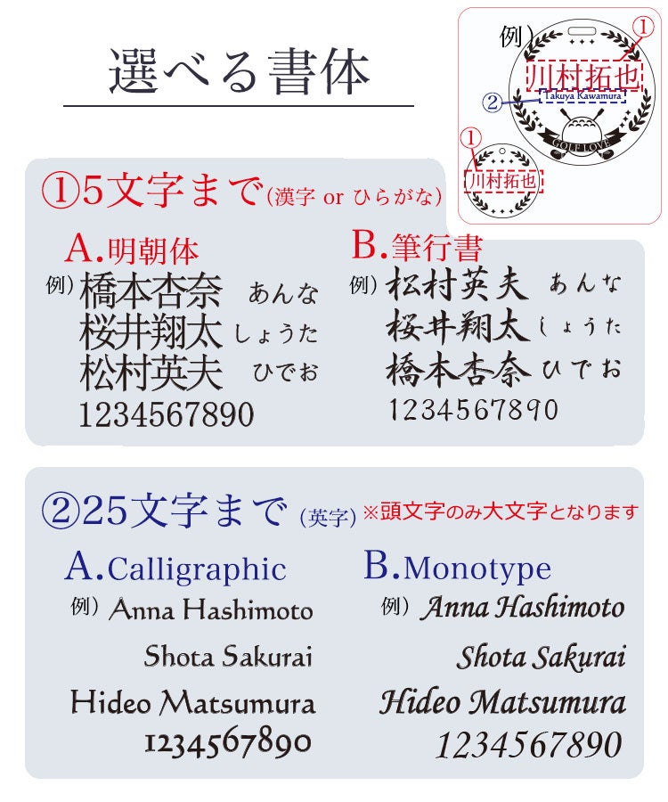 選べる書体