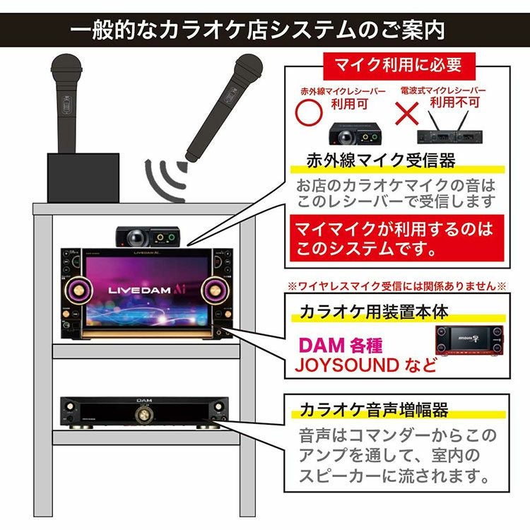 名入れ カラオケマイク （全5色） ＜GTM-150＞ 赤外線 ワイヤレス