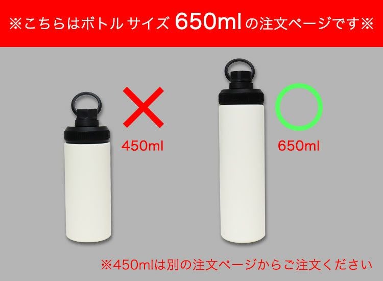 WELFスリムボトル650mlの注文ページです