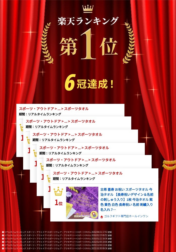 楽天ランキング1位獲得